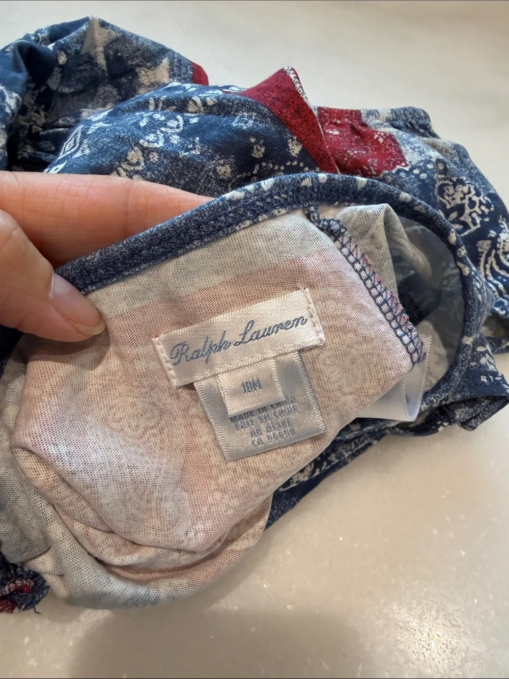 Ralph Lauren Girls' Blue & Red Bandana Print Skirted Shorts - Brand
